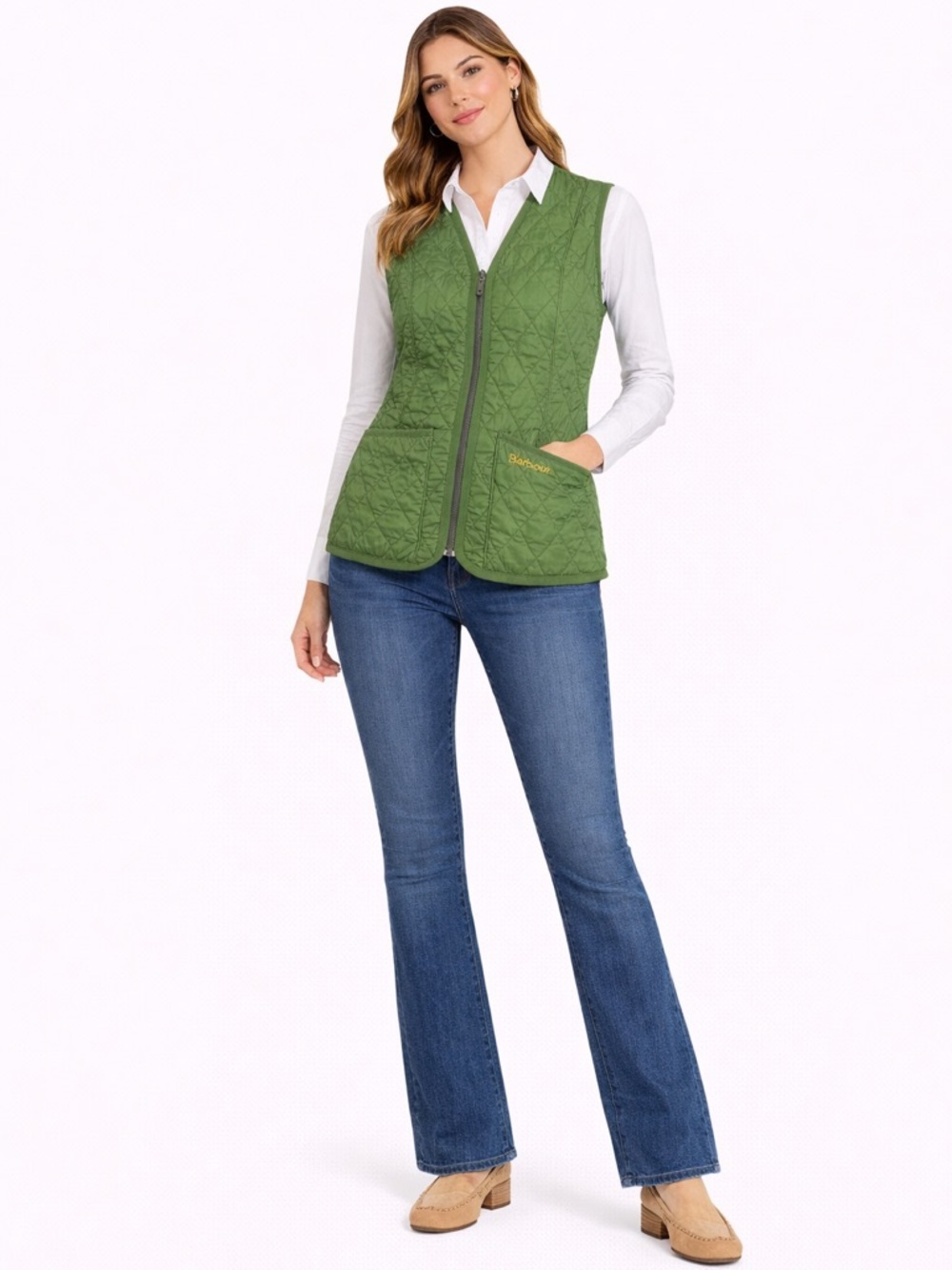 Barbour Olive Quilted Gilet